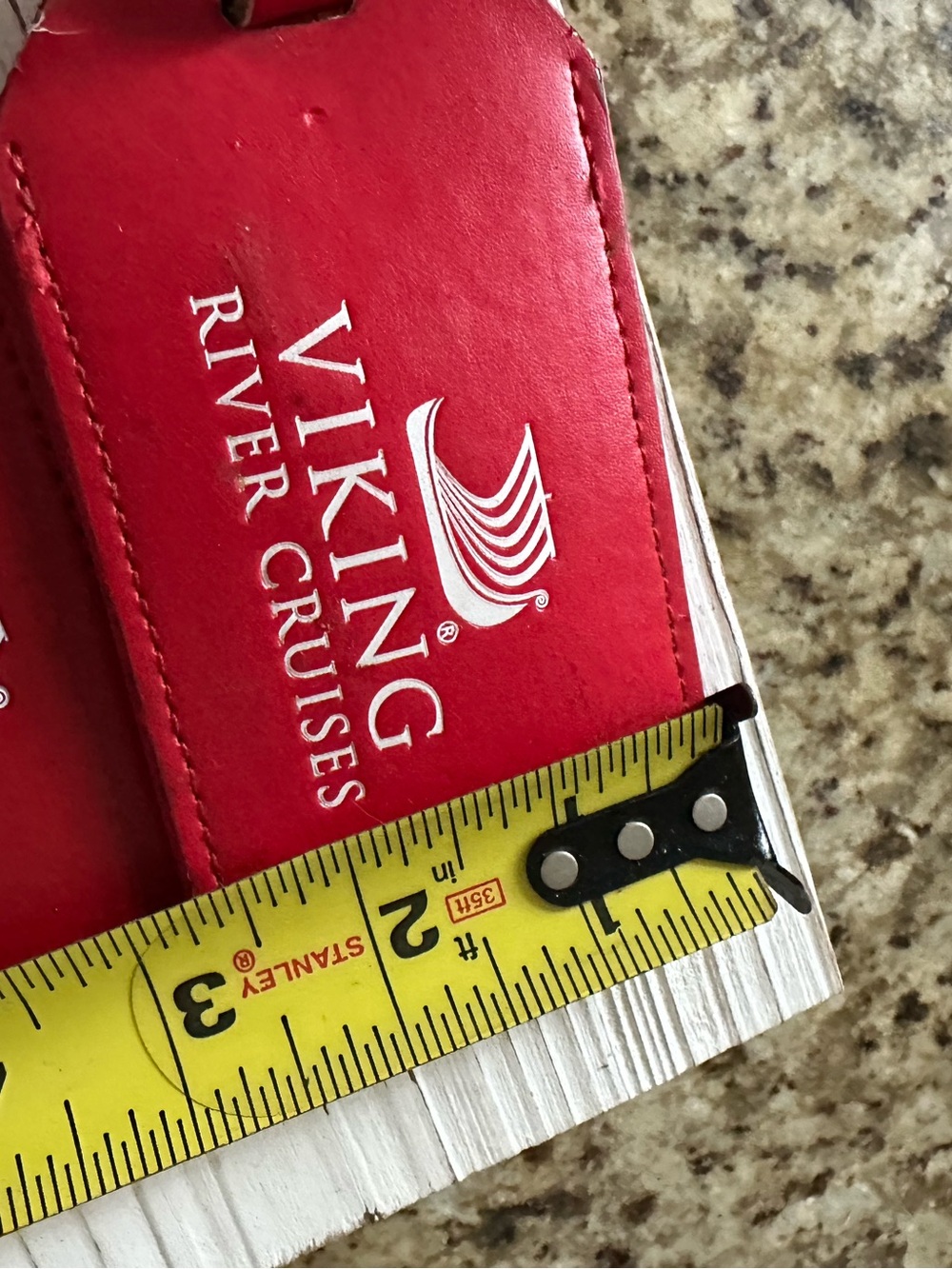 Viking River Cruises Red Leather Bag Luggage Tags Set of 2 Travel Accessories - Picture 4 of 6